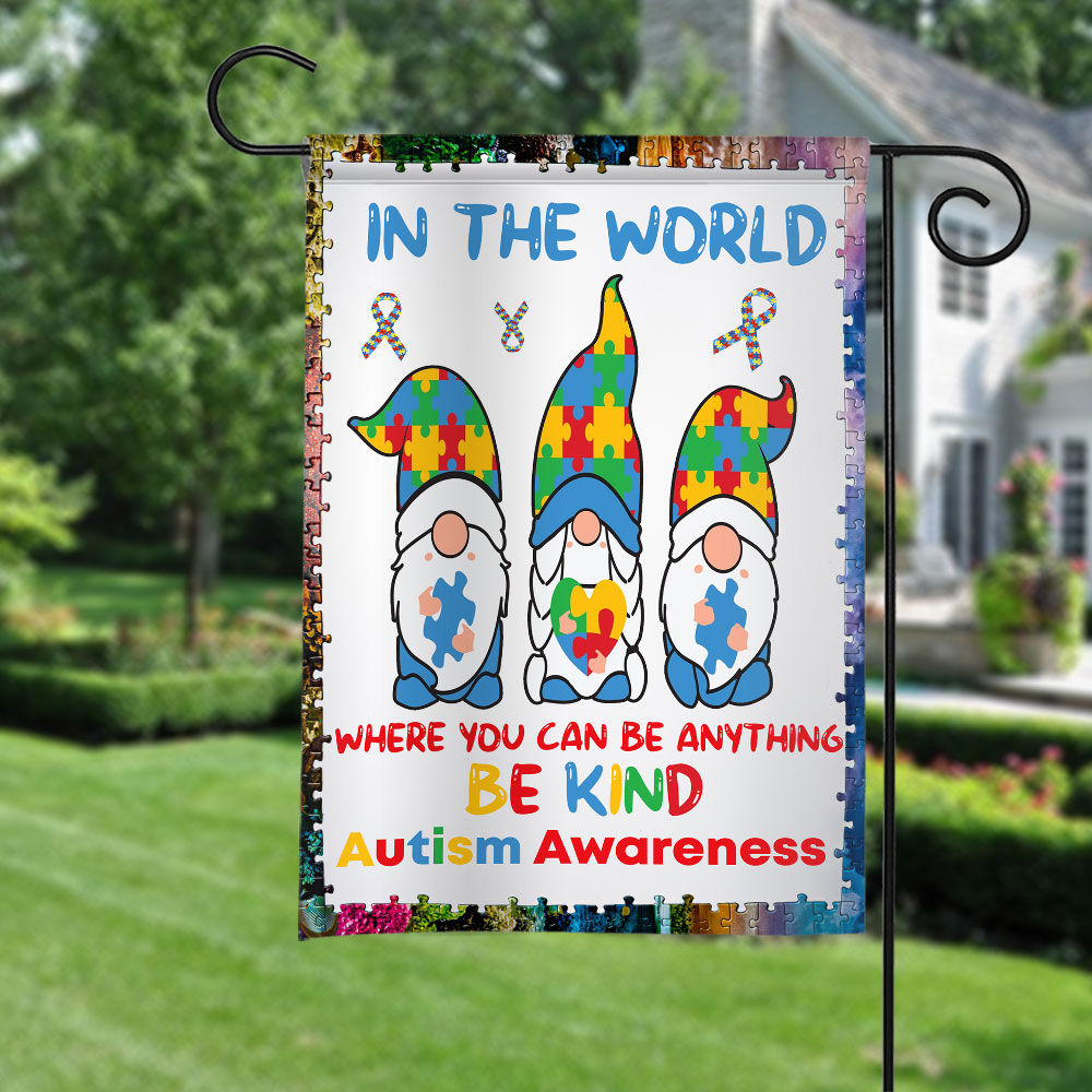 Autism Awareness - Be Kind Autism Awareness Flag In April We Wear Blue Love Autism Awareness Flag Autism Awareness Garden Flag Autism House FLag Decor 26978_3