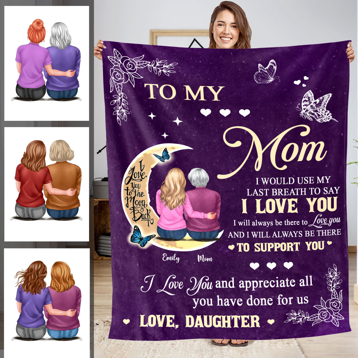Blanket - Mother's Day Blanket - To my Mom - I Love You - Ver2