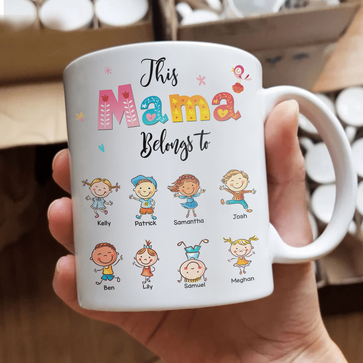 Pretty Grandkid Mug - This Auntie/ Grandma/ Mommy ... Belongs To - Mother's Day Gift - Personalized Mug_2