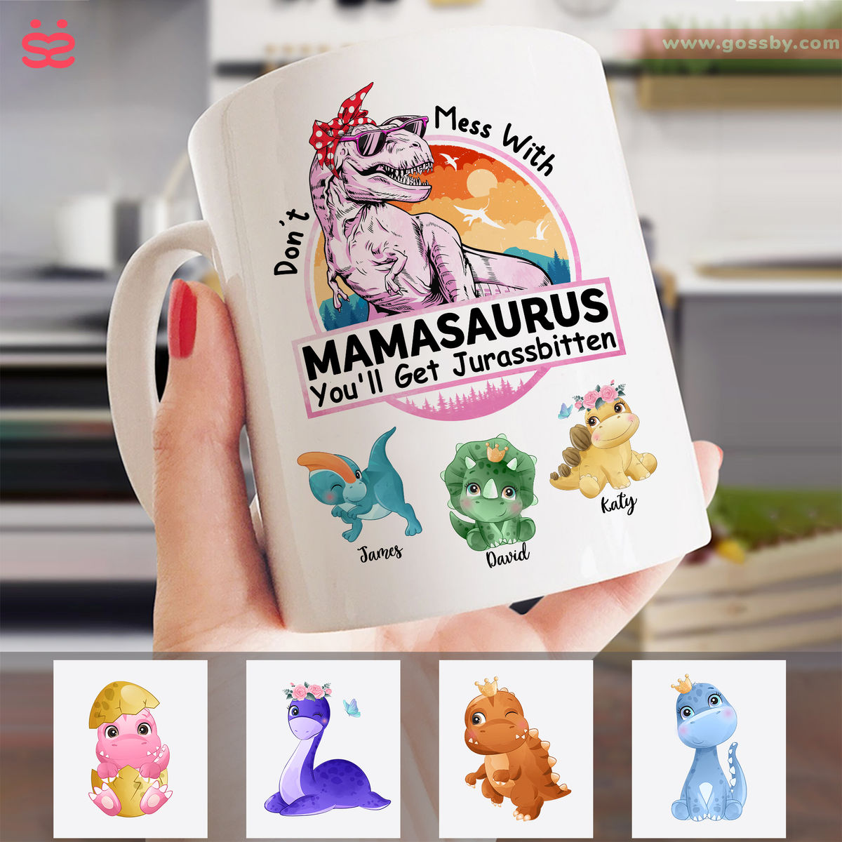 Don't mess with mamasaurus mug, Personalized Mama Mug, Mother's Mug