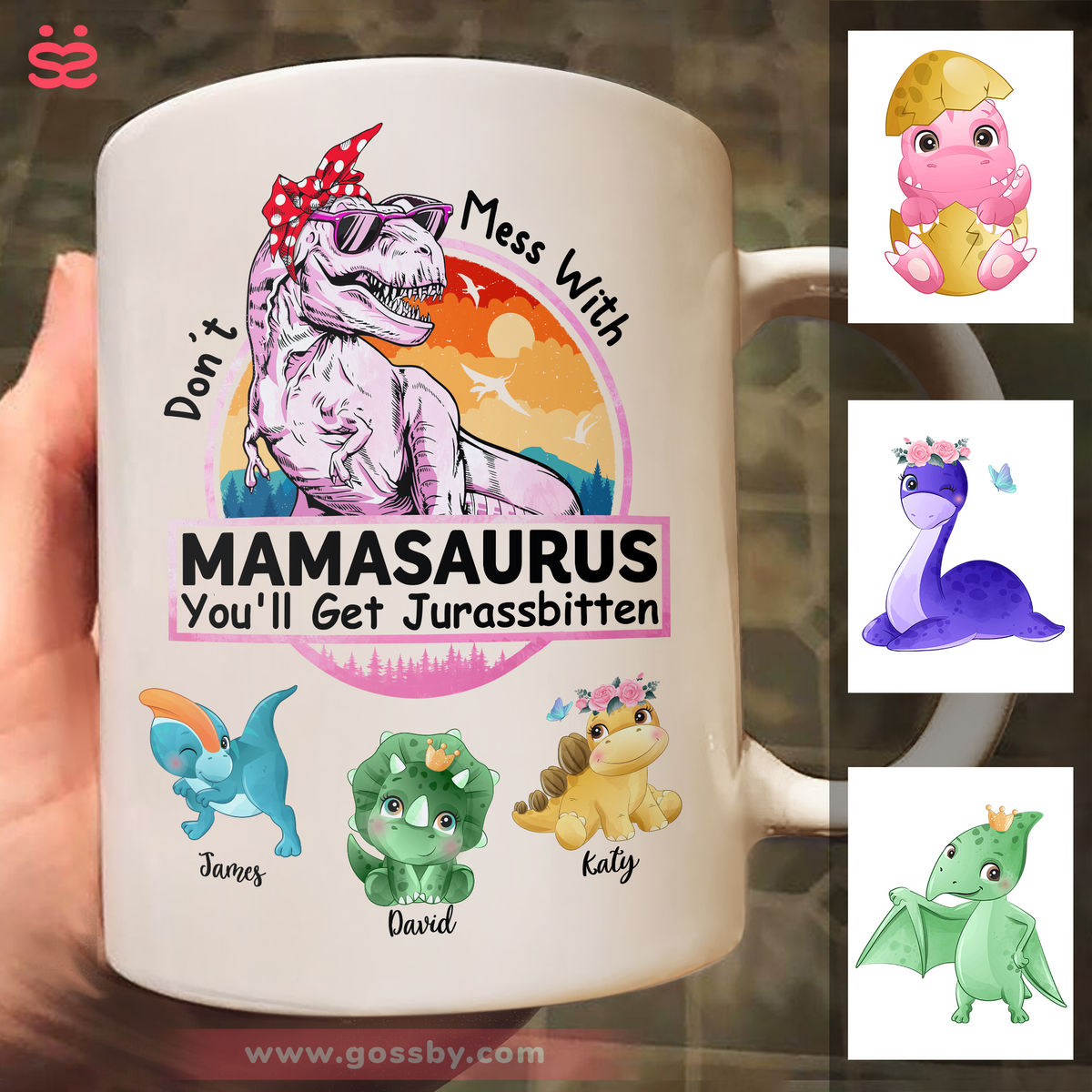 Don't Mess With Mamasaurus Custom Photo Mug