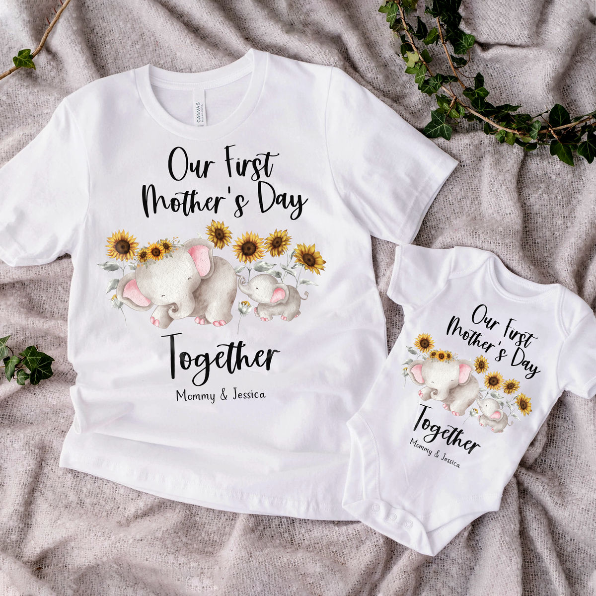 Custom Baby Onesies - First Mother's Day Together (27798) - Personalized Shirt_3