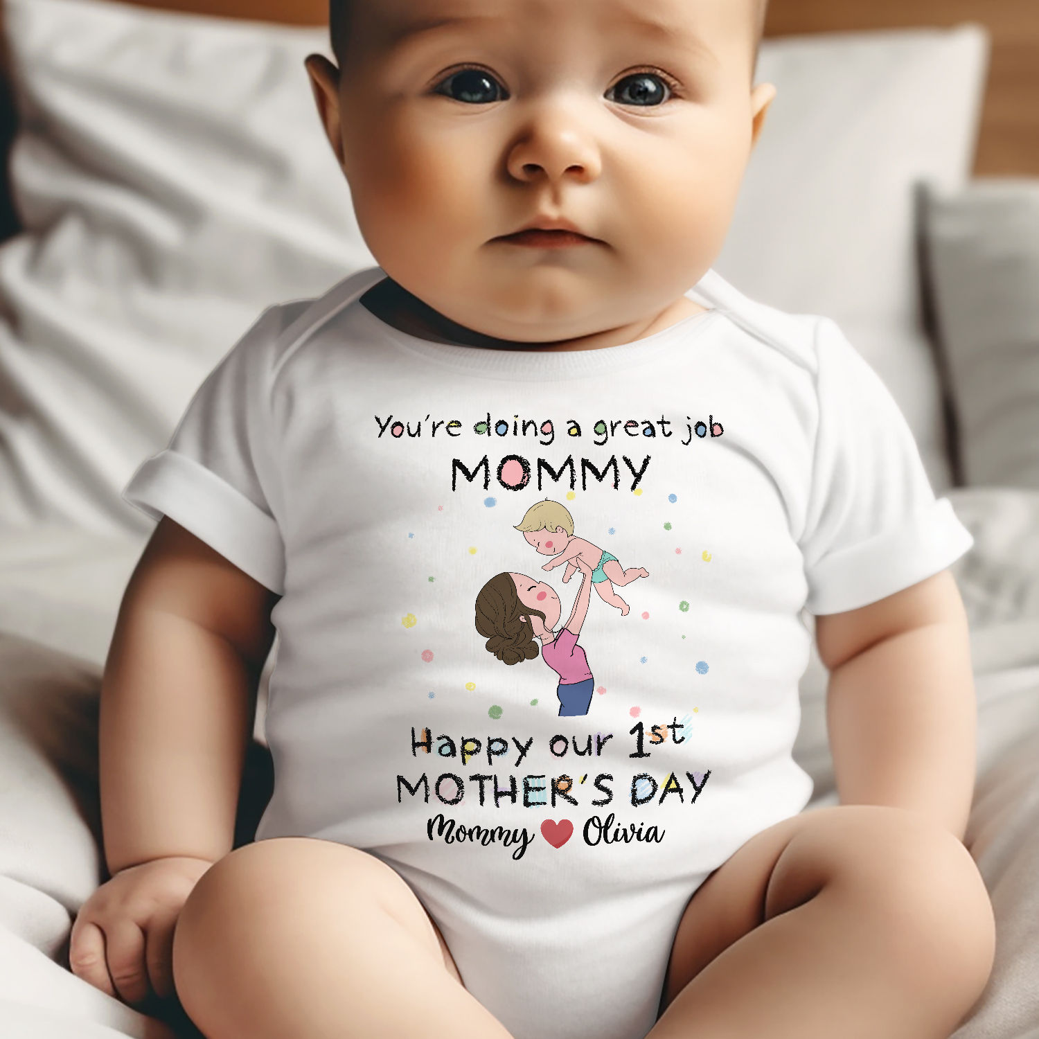 Custom Baby Onesies - You're doing a great job Mommy - Happy our 1st ...