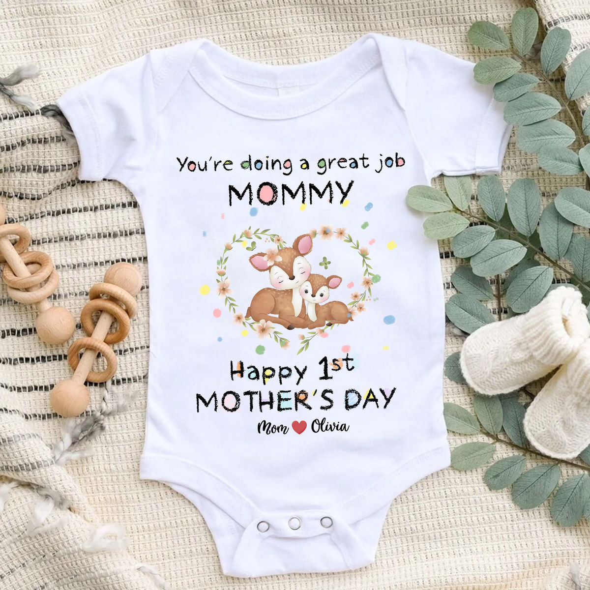 Custom Baby Onesies - Our First Mother's Day Together - Personalized Shirt
