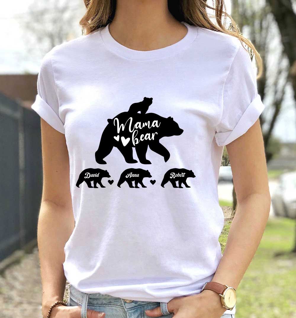 Mother's Day 2023 - Personalized Mama Bear Shirt, Mother's Day Shirt, Mother's Day Gift, Mommy Birthday Shirt Gift_2