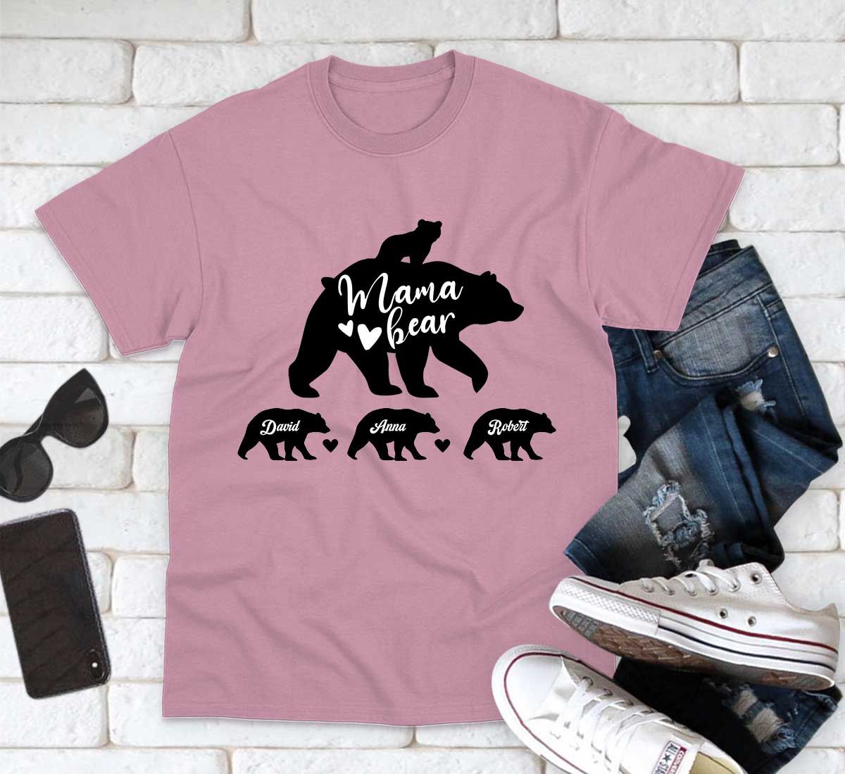 Mother's Day 2023 - Personalized Mama Bear Shirt, Mother's Day Shirt, Mother's Day Gift, Mommy Birthday Shirt Gift