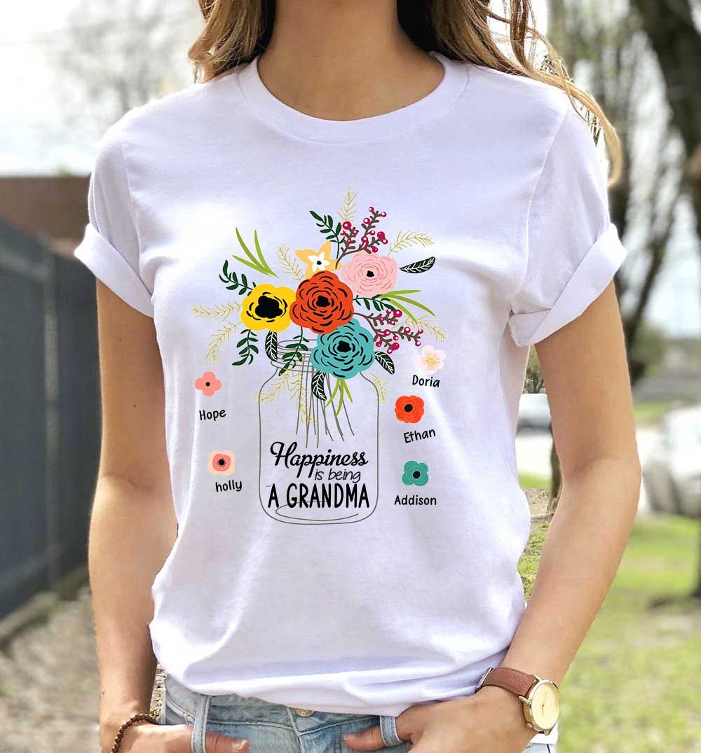 Mother's Day 2023 - Personalized Happiness Is Being A Grandma Shirt, Mother's Day Shirt, Mother's Day Gift, Mommy Birthday Shirt Gift, Grandma Nana Shirt 27963_1
