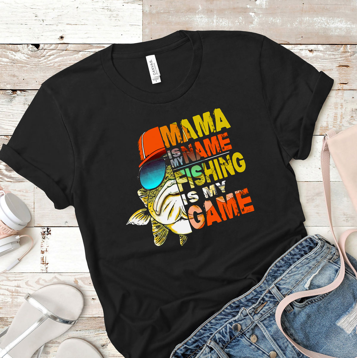 Funny Mama Is My Name Fishing Is My Game T-Shirt Funny Mama Is My Name Fishing Is My Game T-Shirt