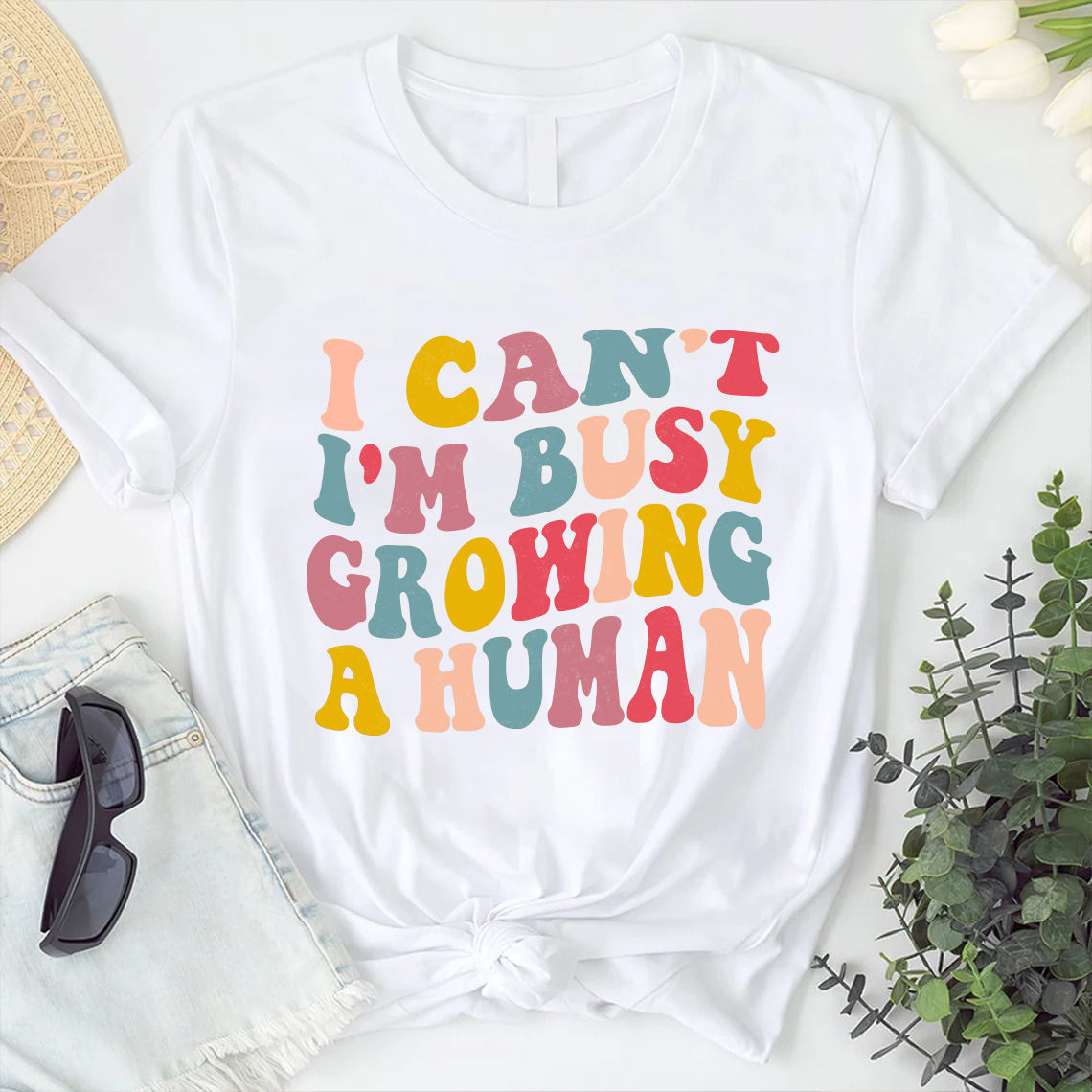 Mother's Day Shirts - I Can't I'm Busy Growing A Human Shirt