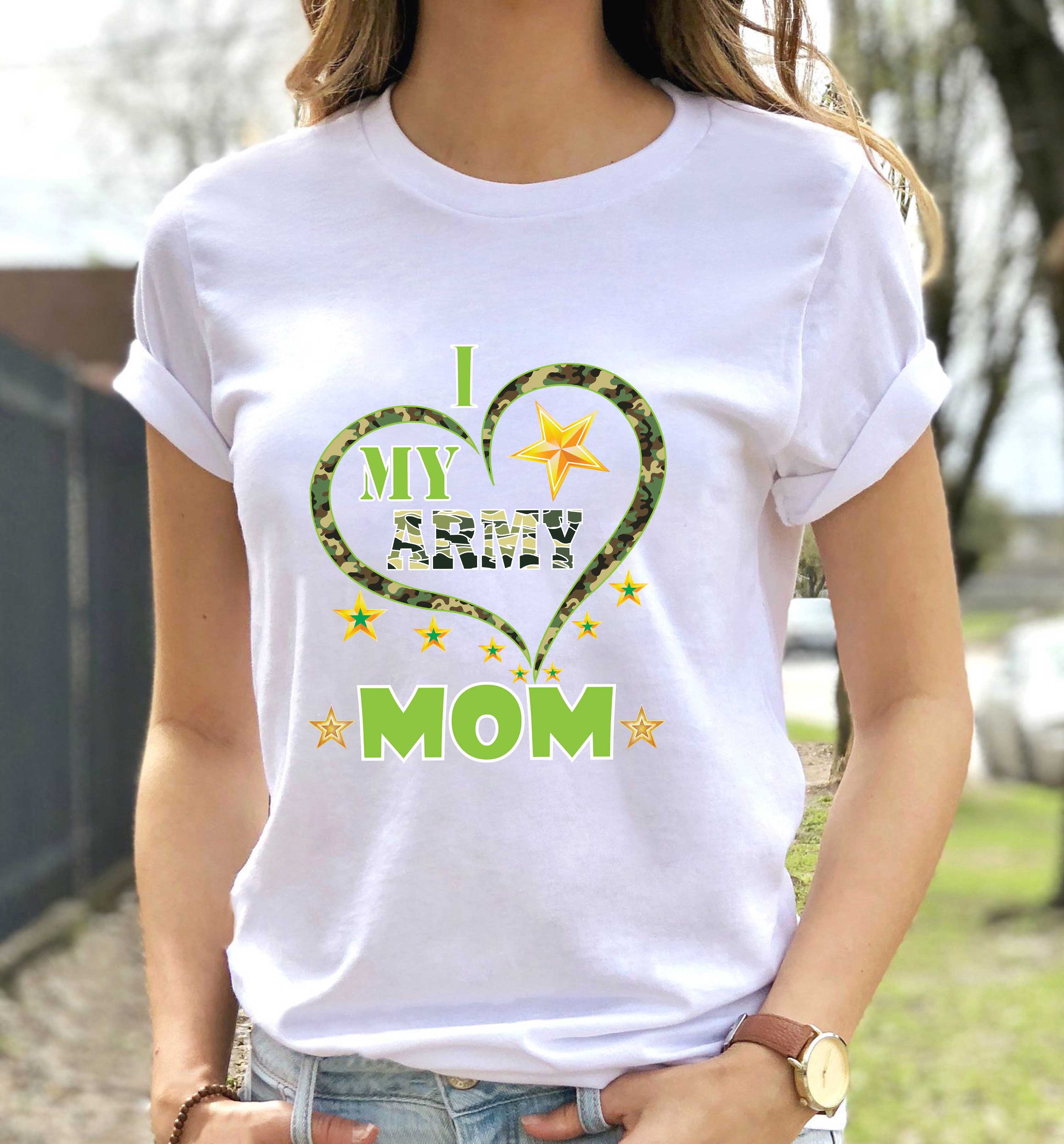 Mother's Day 2023 - Mother's Day Shirt, Army Mom Shirt, Army Mom Heart  Shirt, I Love My Army Mom, Mother's Gift For Mom 28178