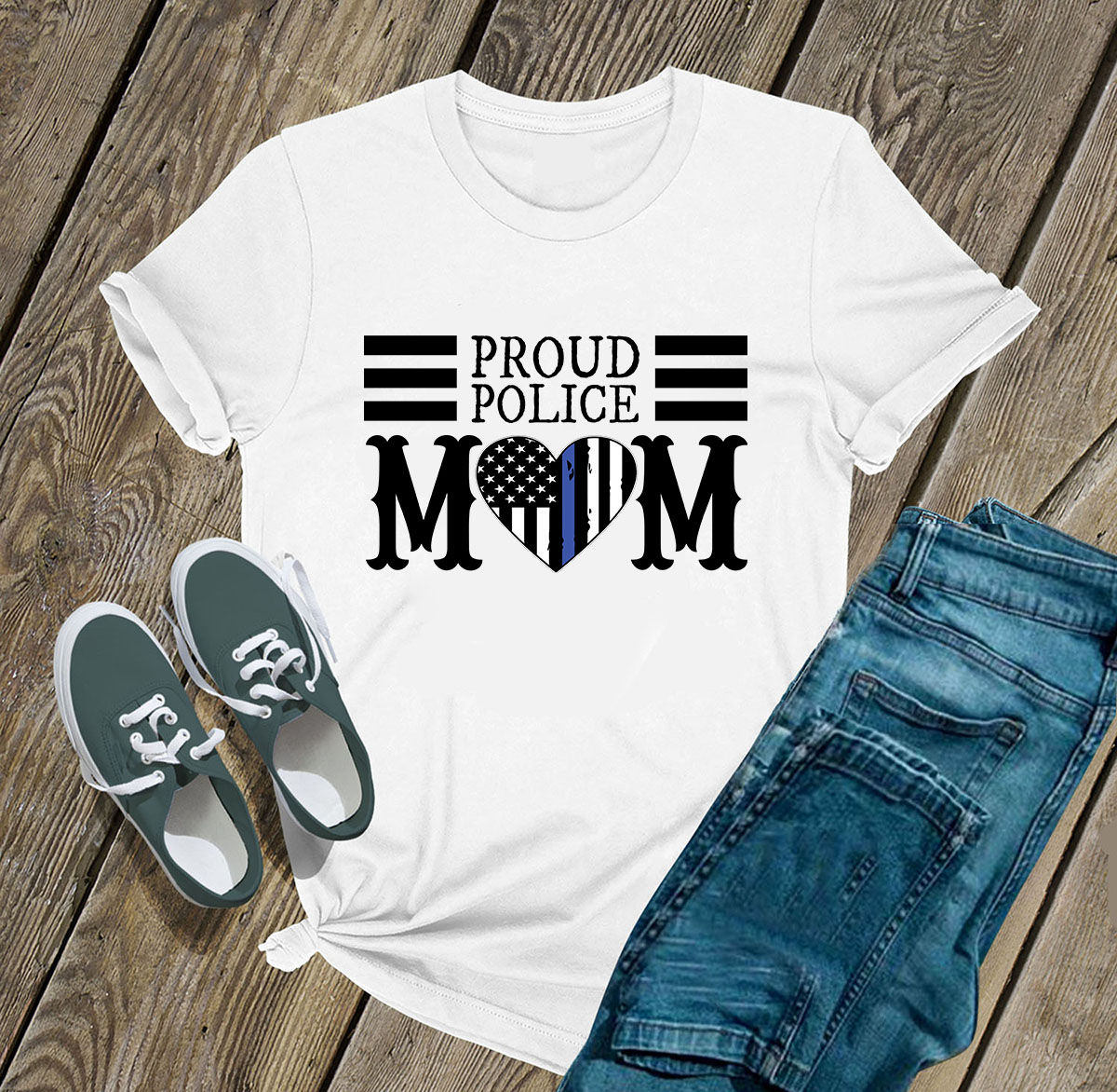 Mother's Day 2023 - Mother's Day Shirt, Police Mom Shirt, Police Mom Heart  Shirt, Proud Police Mom, Mother's Gift For Mom 28182