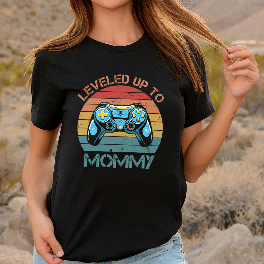 Mother's Day 2023 - Level Up To Mommy Shirt, Gaming Controller Shirt,  Mother's Day Shirt Gift, Mom Birthday Gift For Dog Lovers 28201
