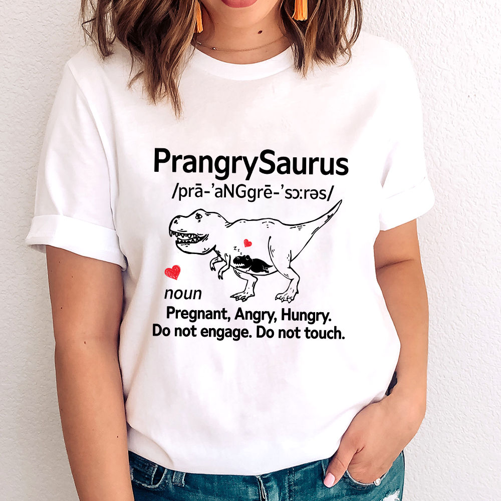 Prangry Saurus Definition Funny Pregnancy Announcement Shirt & Tank Top 