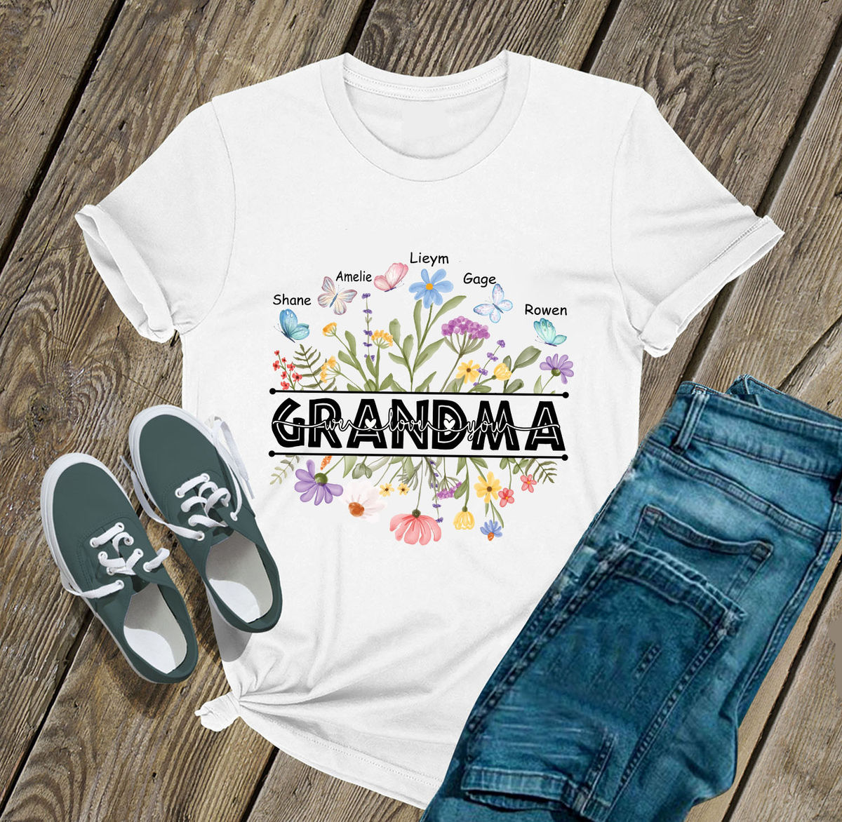Mother's Day 2023 - Personalized Grandma Wildflowers Shirt, Nana Butterflies Shirt, Grandma Grandkids Shirt, Mother's Day Gift For Mom, Mommy Nana Nini Mimi Birthday Gift 28443_5