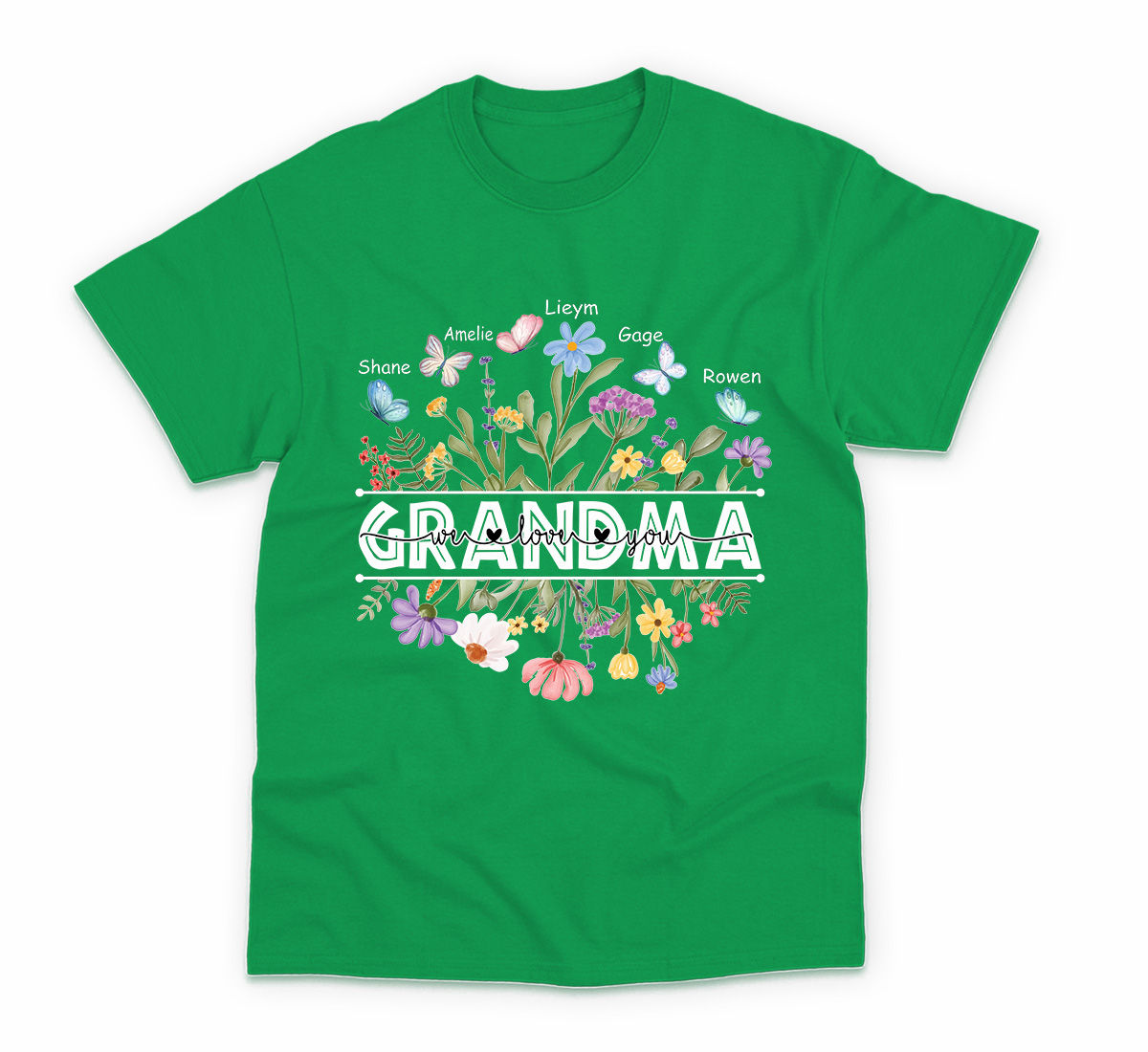 Mother's Day 2023 - Personalized Grandma Wildflowers Shirt, Nana Butterflies Shirt, Grandma Grandkids Shirt, Mother's Day Gift For Mom, Mommy Nana Nini Mimi Birthday Gift 28443