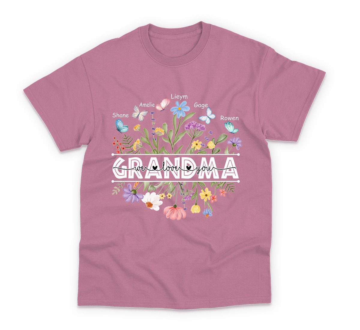 Mother's Day 2023 - Personalized Grandma Wildflowers Shirt, Nana Butterflies Shirt, Grandma Grandkids Shirt, Mother's Day Gift For Mom, Mommy Nana Nini Mimi Birthday Gift 28443_2