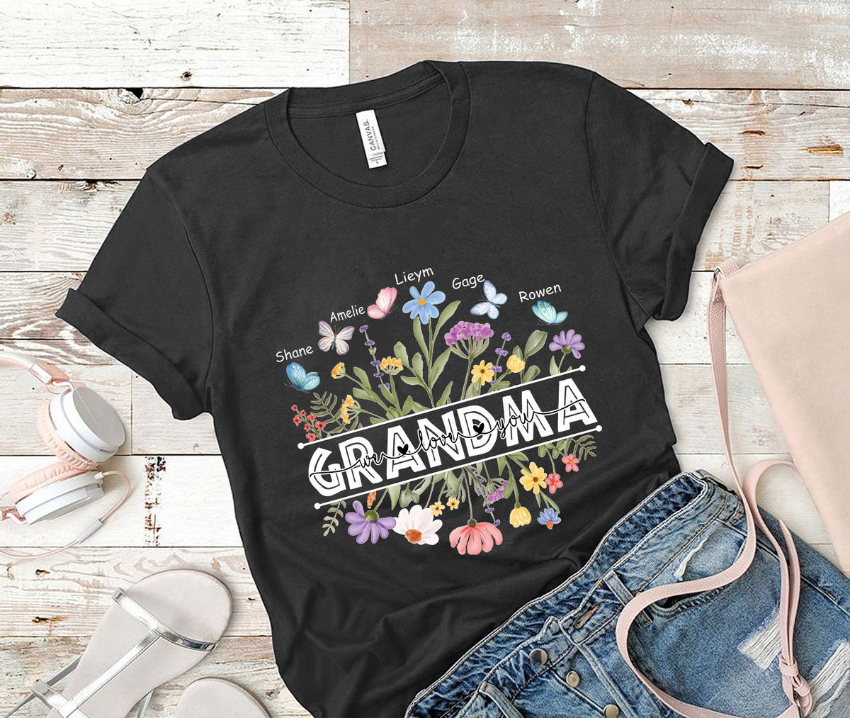 Mother's Day 2023 - Personalized Grandma Wildflowers Shirt, Nana Butterflies Shirt, Grandma Grandkids Shirt, Mother's Day Gift For Mom, Mommy Nana Nini Mimi Birthday Gift 28443_4