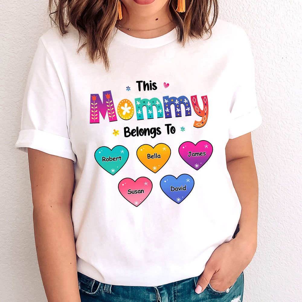 Mother's Day 2023 - Personalized This Mommy Belongs To Shirt, Mom Sweet Hearts Shirt, Mother's Day Gift, Mother Birthday Gift 28505_1