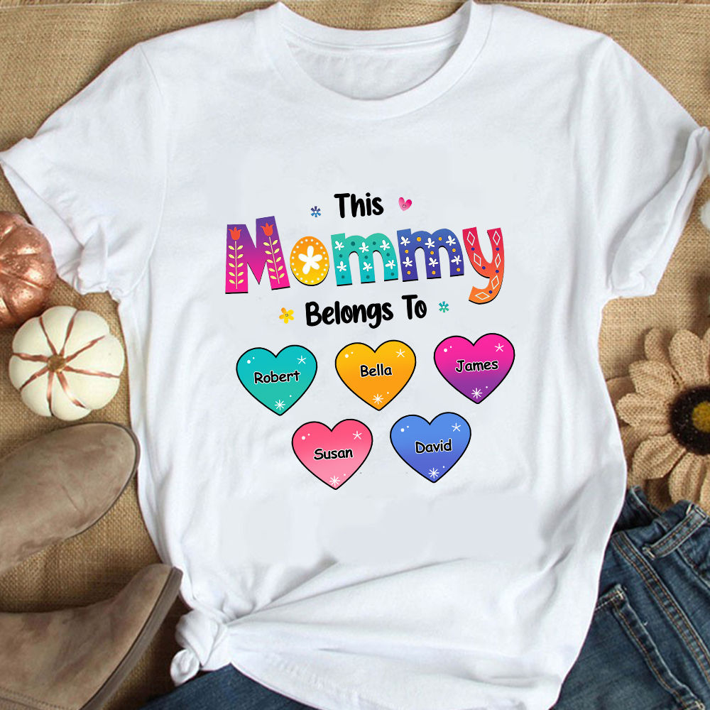 Mother's Day 2023 - Personalized This Mommy Belongs To Shirt, Mom Sweet Hearts Shirt, Mother's Day Gift, Mother Birthday Gift 28505_3