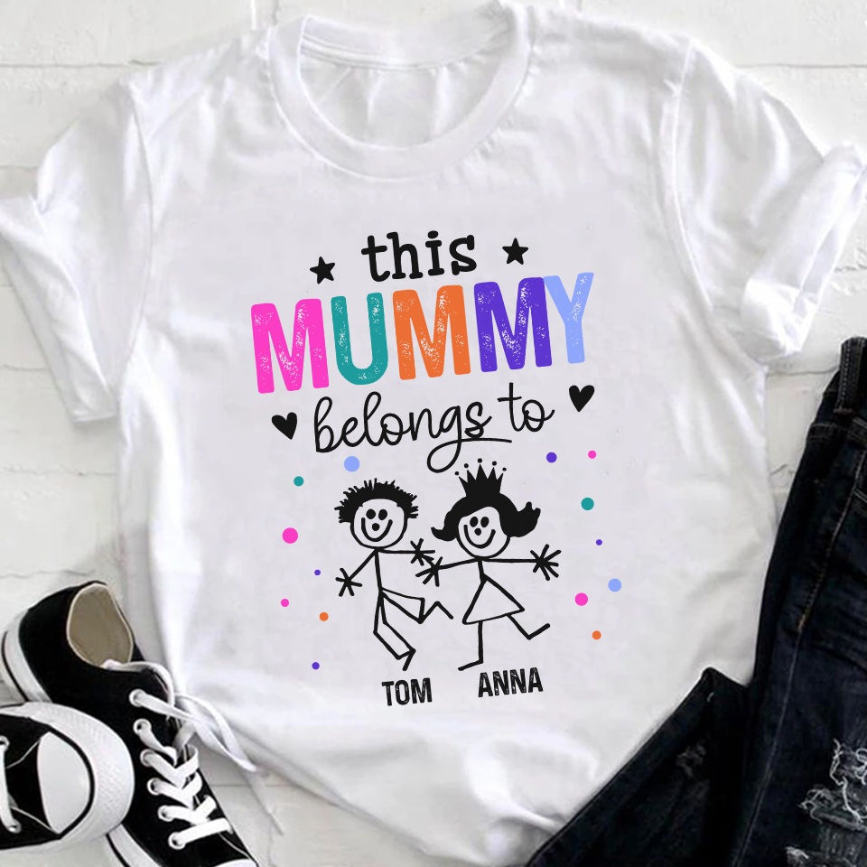 Mother's Day 2023 - Personalized Happy Mother's Day Shirt, This Mom Belongs To Shirt, Mom Baby Shirt, Gift For Mommy Shirt 28602