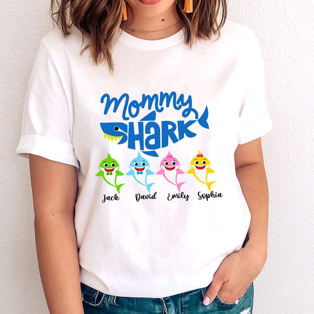 Mother's Day 2023 - Personalized Mommy Shark Shirt, Custom Mommy Shark Baby  Shark Shirt, Funny Shark Family