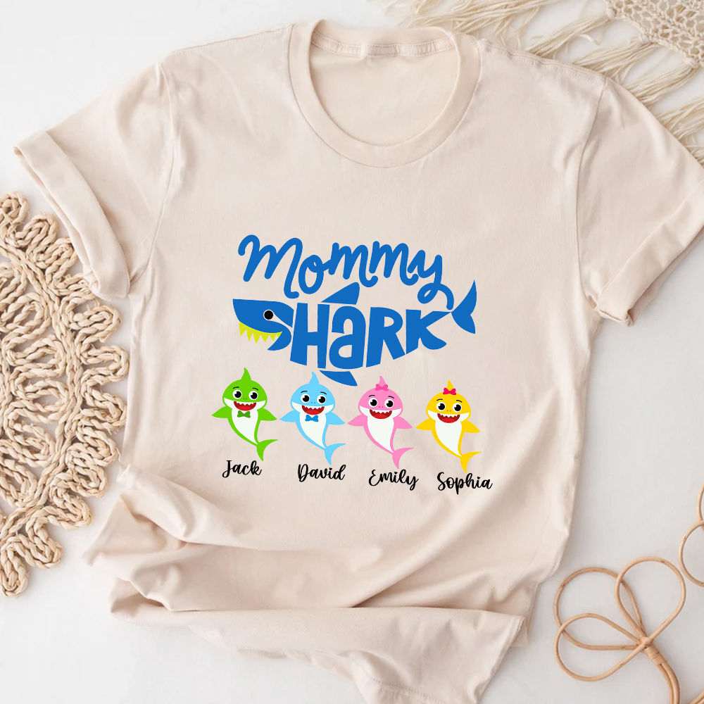 Mother s Day 2023 Personalized Mommy Shark Shirt Custom Mommy