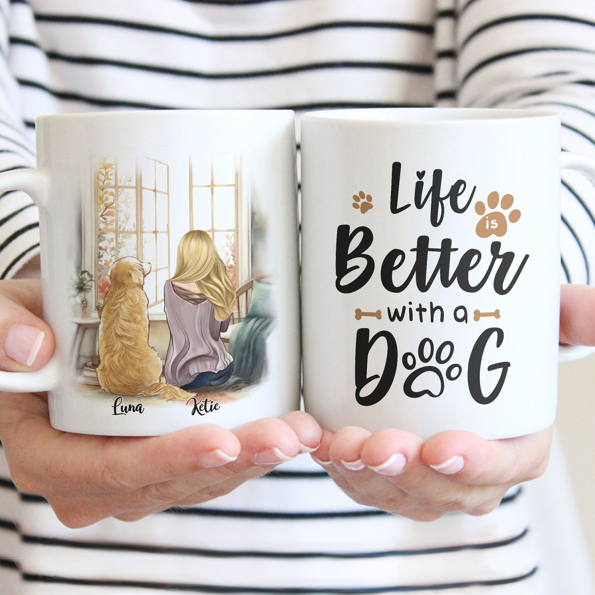 Girl and Dogs - Life Is Better With A Dog