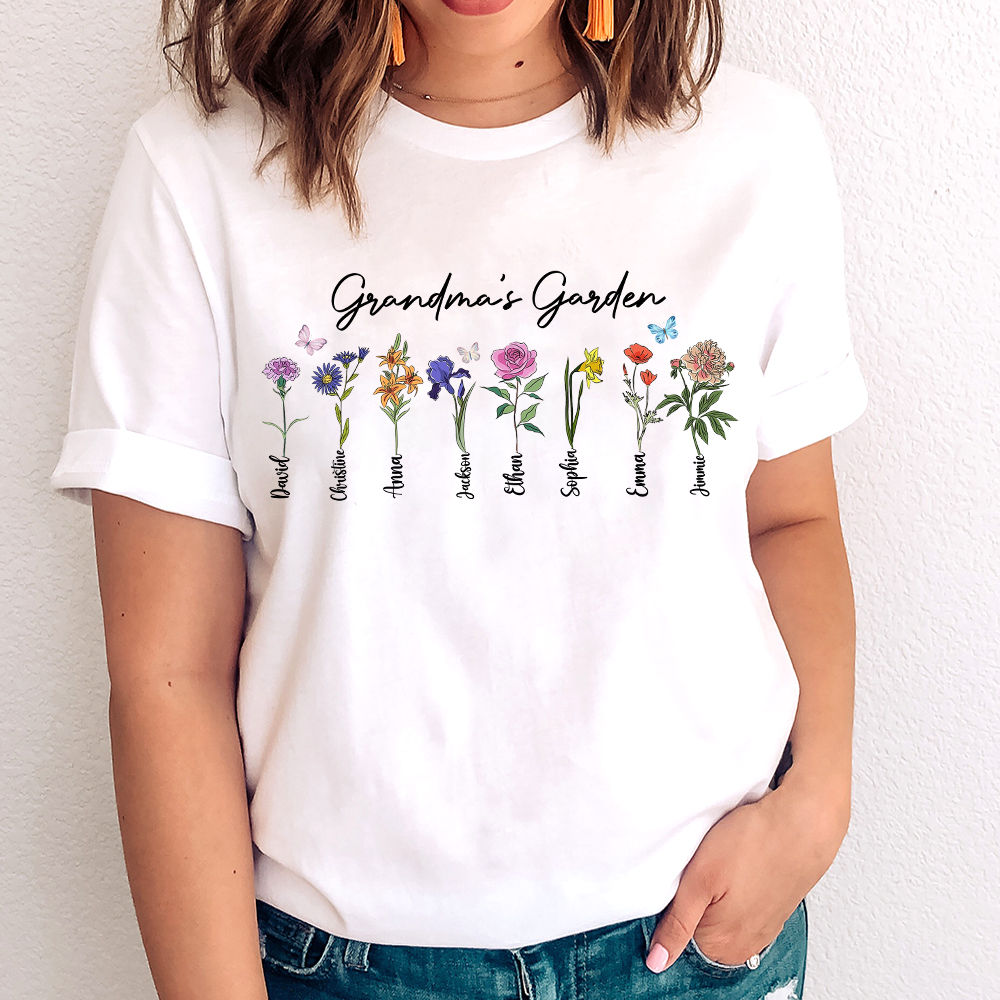 Mother's Day Shirt - Personalized Grandma Garden Shirt, Nana Garden Shirt, Mother's Day Shirt Gift, Mommy Birthday Shirt Gift, Grandma Grandkids Shirt 29026_1