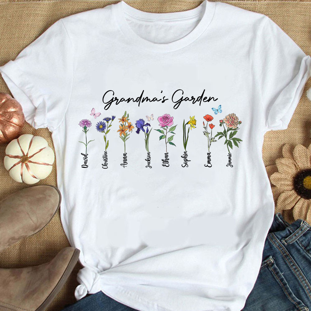 Mother's Day Shirt - Personalized Grandma Garden Shirt, Nana Garden Shirt, Mother's Day Shirt Gift, Mommy Birthday Shirt Gift, Grandma Grandkids Shirt 29026_2