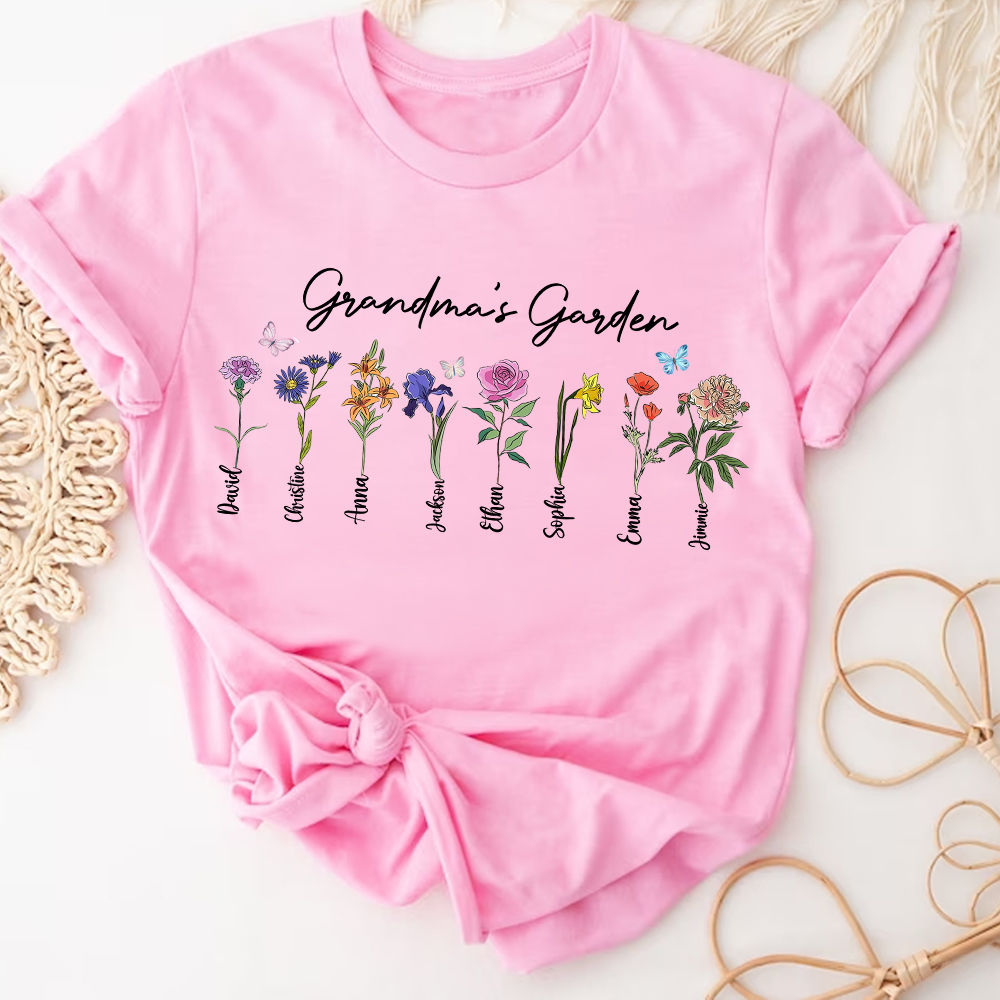 Mother's Day Shirt - Personalized Grandma Garden Shirt, Nana Garden Shirt, Mother's Day Shirt Gift, Mommy Birthday Shirt Gift, Grandma Grandkids Shirt 29026_4