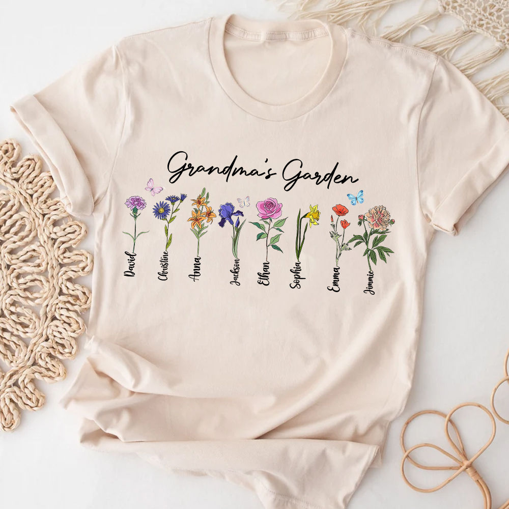 Mother's Day Shirt - Personalized Grandma Garden Shirt, Nana Garden Shirt, Mother's Day Shirt Gift, Mommy Birthday Shirt Gift, Grandma Grandkids Shirt 29026_3