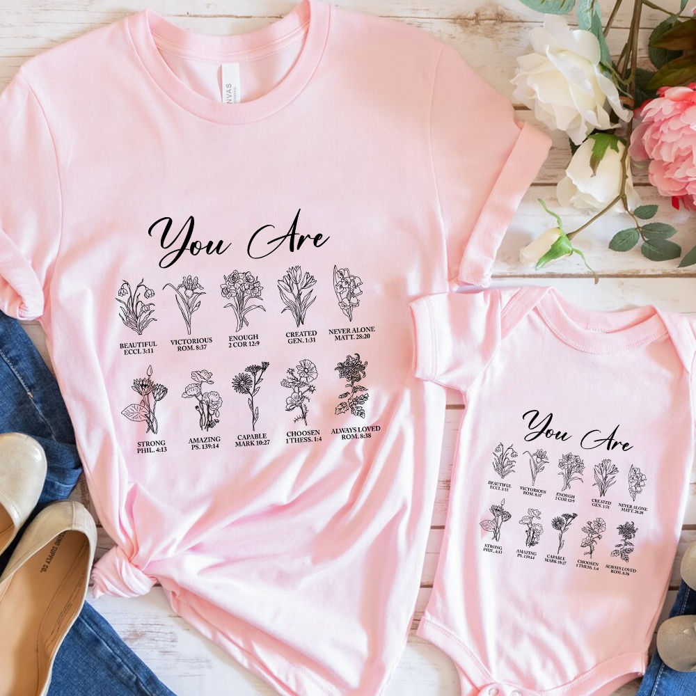 mother's day - You Are Bible Verse Shirt, Inspiration Bible Shirt, Flower  T-shirt, Wild flower shirt, Inspirational quote, Faith hope love shirt 29156