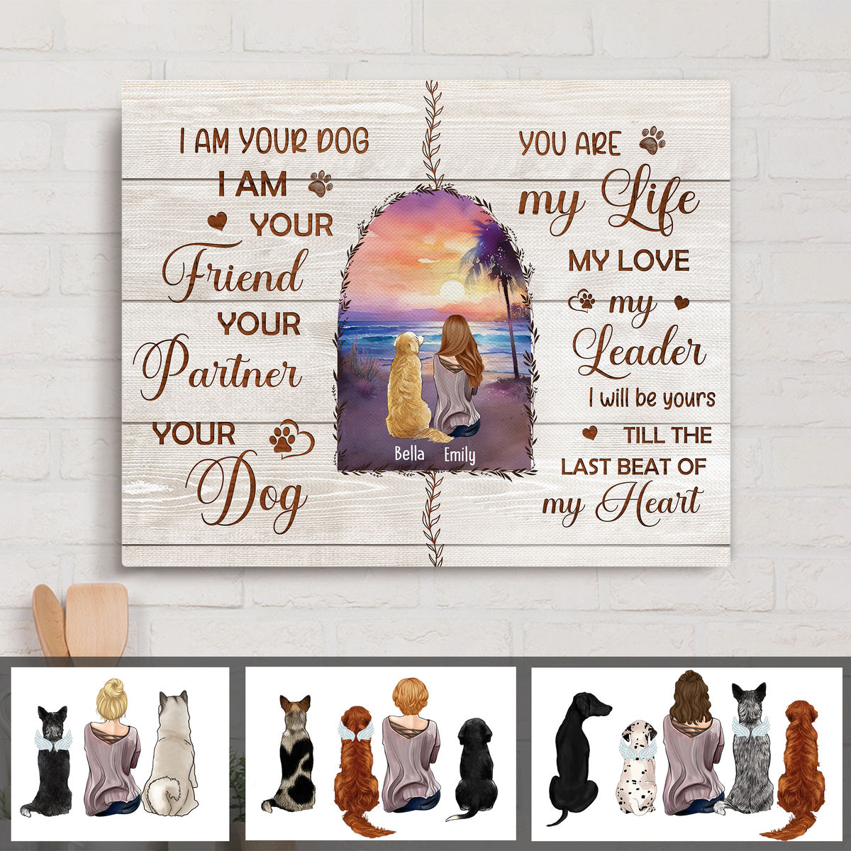 Mothers Day Gift For Dog Mom Personalized Pet Photo Canvas Print You feed  me when I'm hungry - Oh Canvas