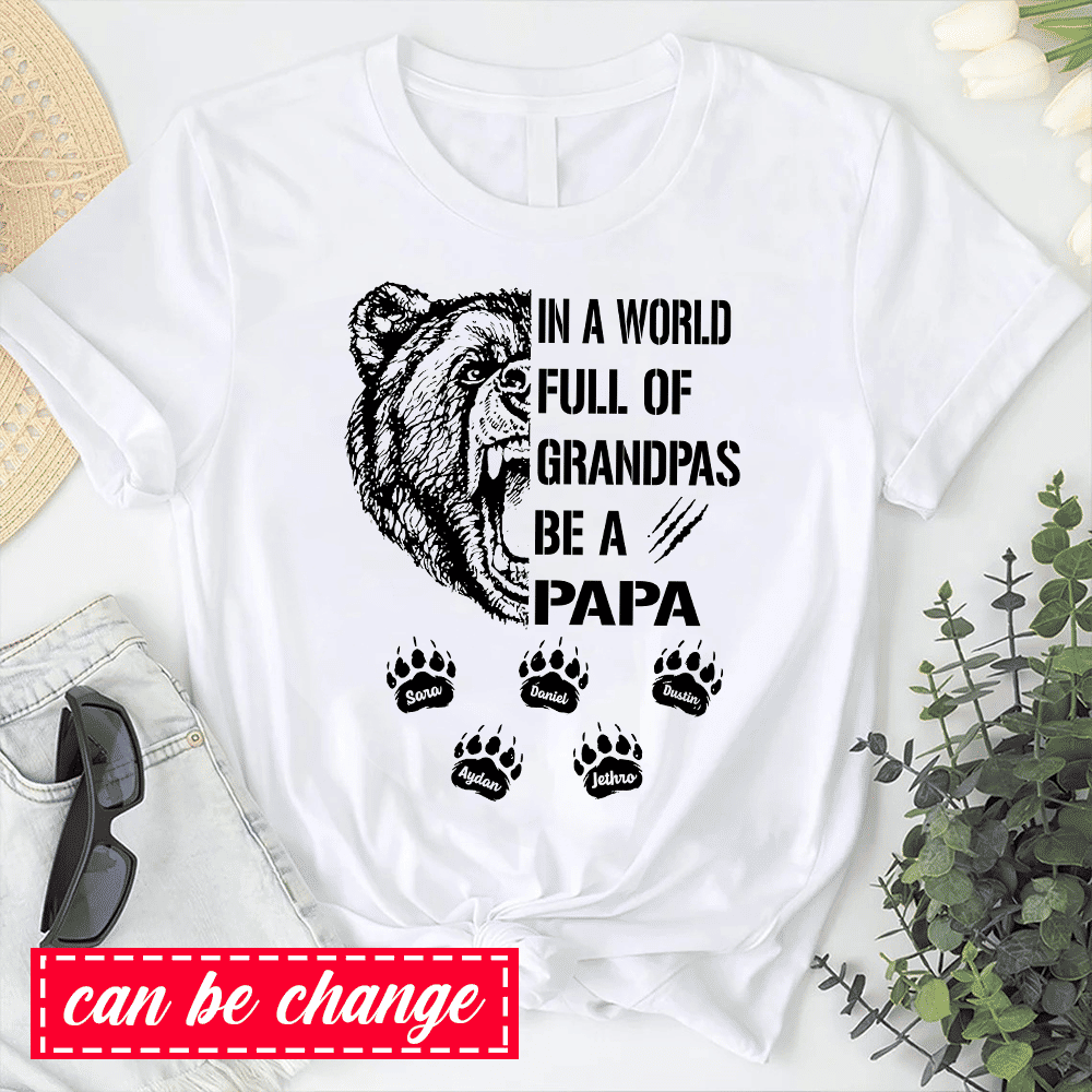 Mens Papa Bear T Shirts Funny Gifts for Dad Father's Day Grandpa