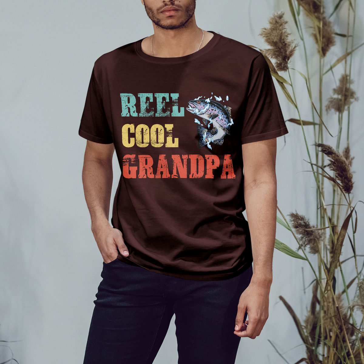 Personalized Classic Tee Black S - Father's Day 2023 - Reel Cool Grandpa Shirt, Fishing Grandpa Shirt, Father's Day Shirt, Funny Grandpa Shirt 29210