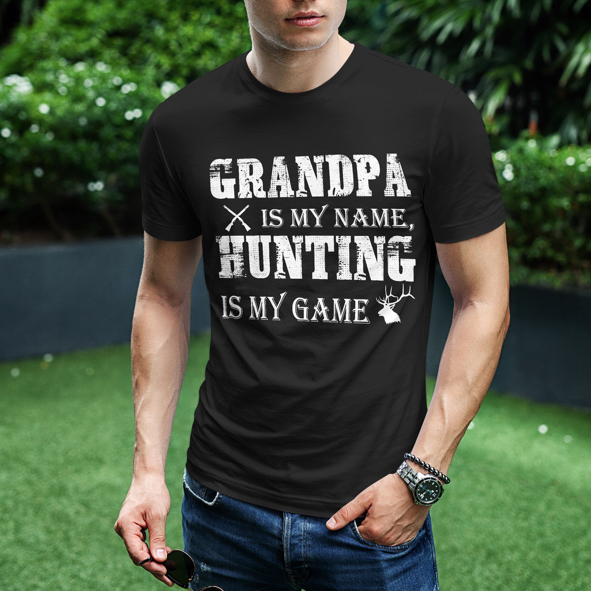 Father's Day 2023 - Hunting Is My Game Shirt, Hunting Grandpa Shirt