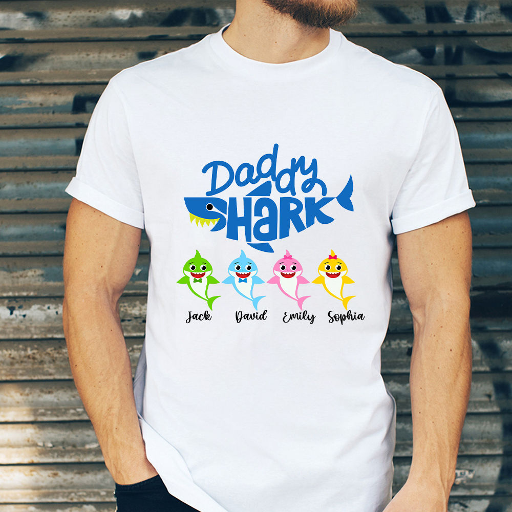 Father s Day 2023 Personalized Daddy Shark Shirt Custom Daddy Shark Baby Shark Shirt Funny Shark Family Shirt Gift 29277