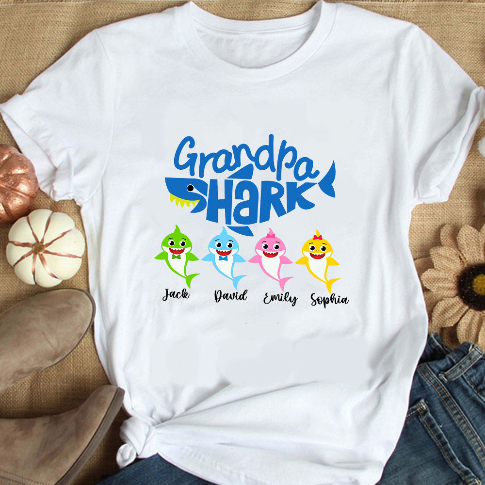 Grandpa Of The Baby Shark Birthday Grandpa Shark Shirt Grandpa Of The Baby Shark Birthday Grandpa Shark Shirt