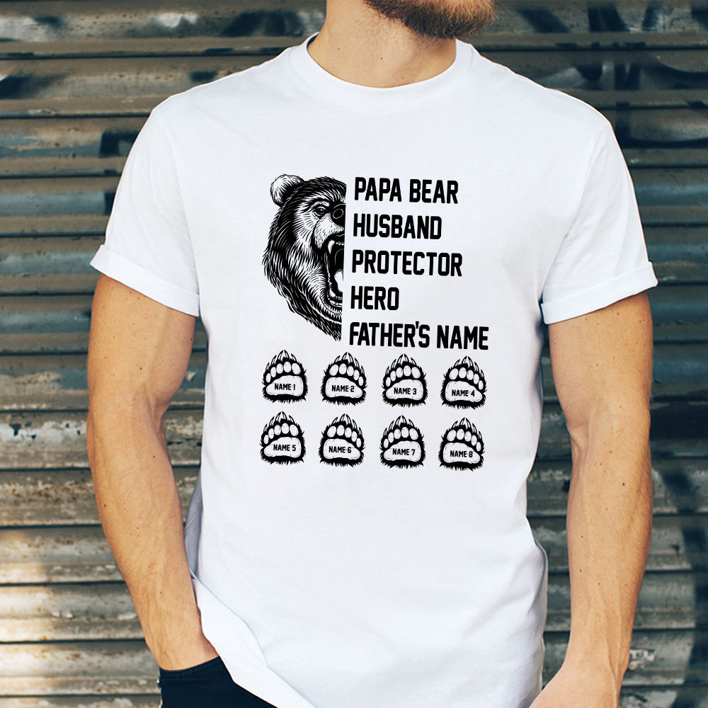 This Papa Bear Belongs To - Personalized Gifts Custom Bear Shirt