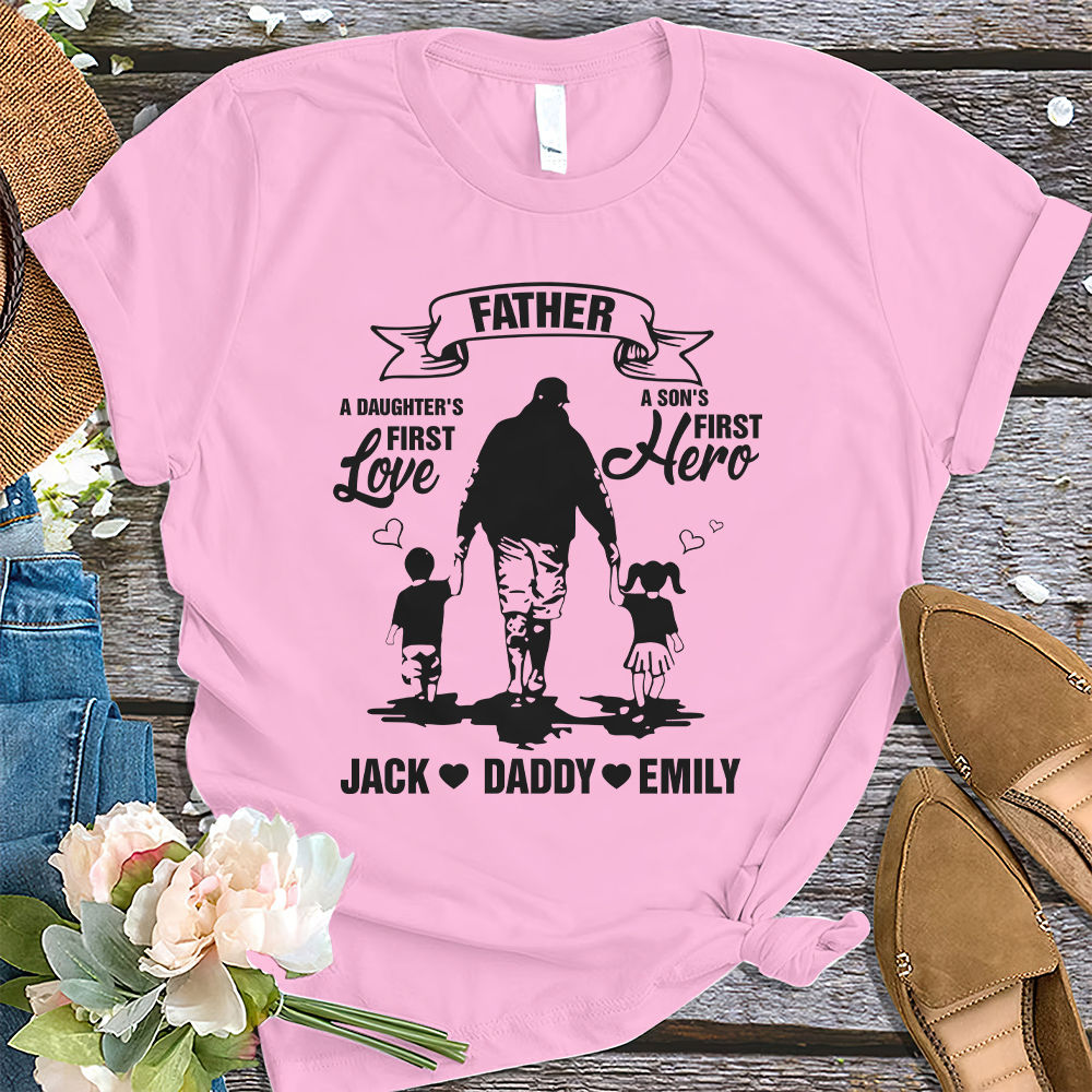 Father's Day 2023 - Father A Sons First Hero And A Daughters First Love Shirt 29326_1