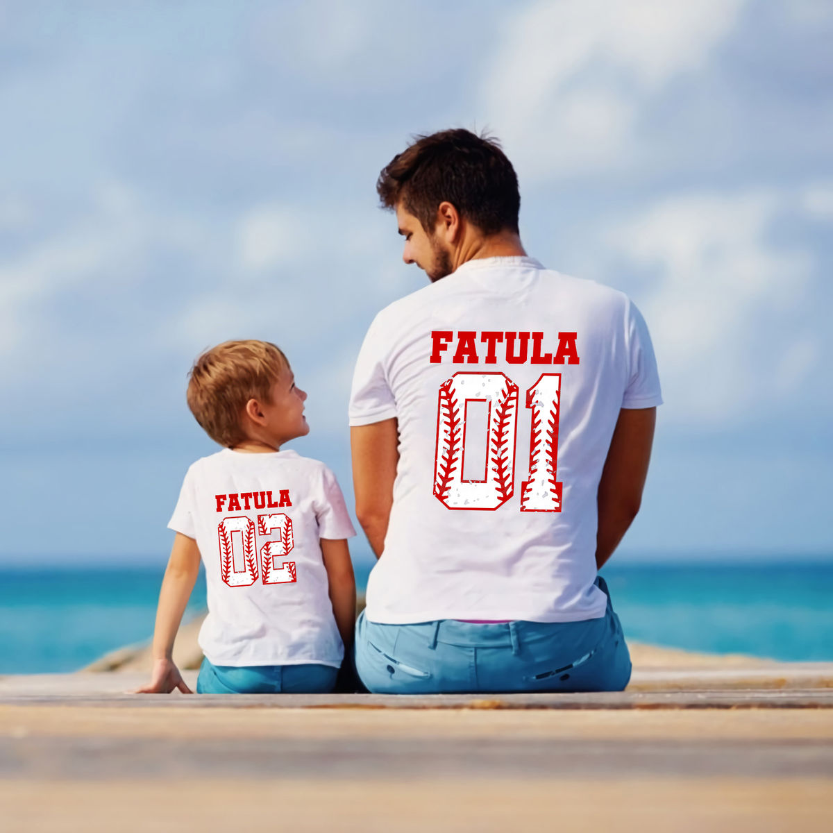Father's Day Shirt - Baseball Numbers Shirt, Baseball Custom Birthday Shirt,  Dad and Son Matching Shirt, Father