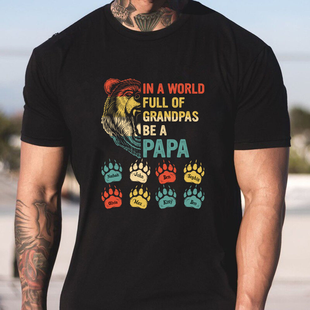 Father's Day 2023 - Personalized Papa Bear Husband Protector Hero Shirt, Custom Grandpa Bear Shirt, Funny Dad Bear Shirt, Gift For Daddy Father 29328_2