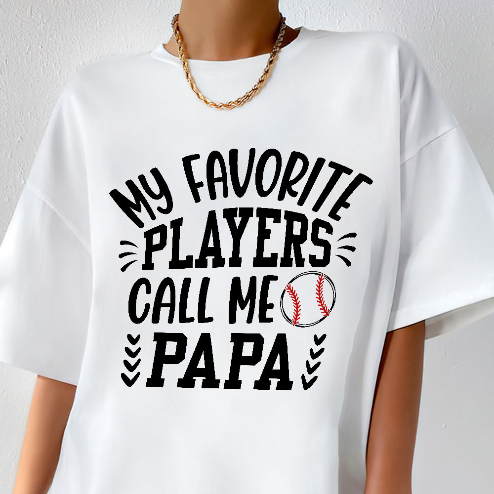 Father's Day Funny Gift Ideas Apparel Papa Baseball Font Dad Father T-Shirt