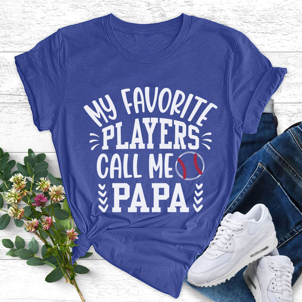 Father's Day Funny Gift Ideas Apparel Papa Baseball Font Dad Father T-Shirt