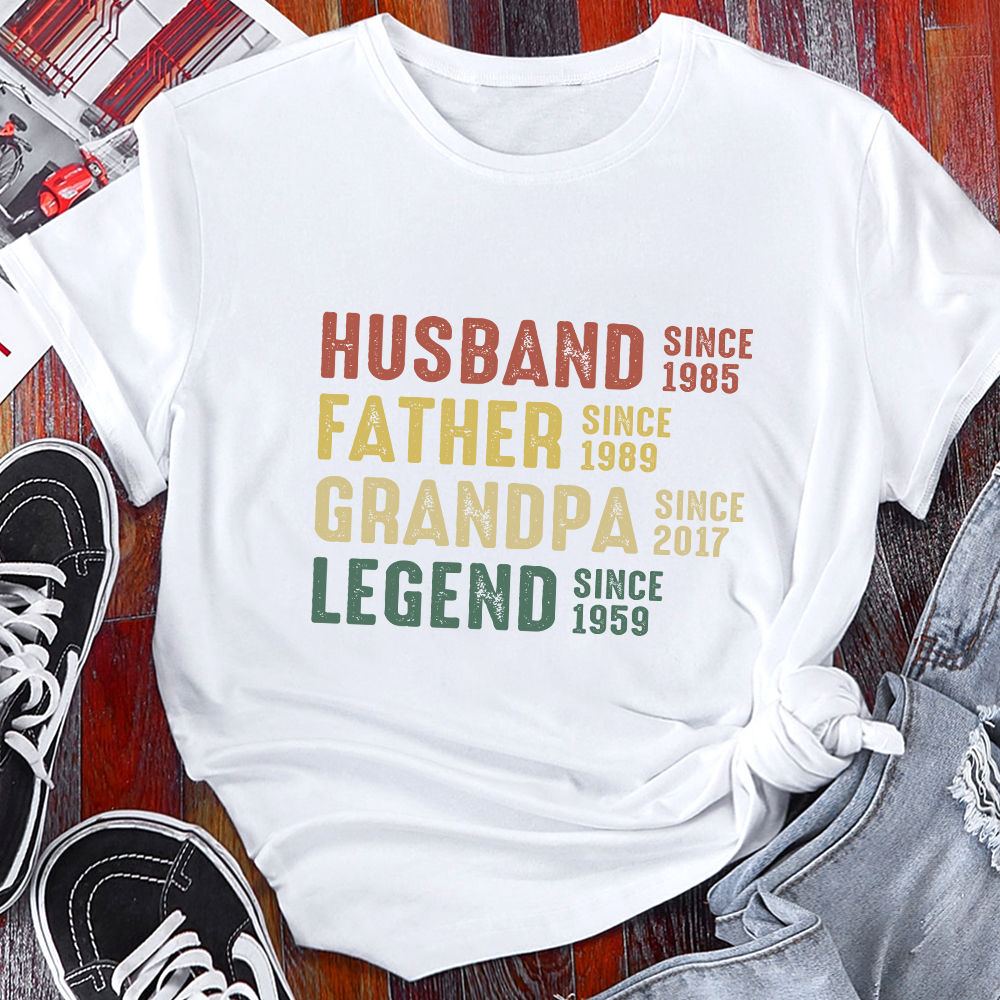 Personalized Classic Tee Black XS - Father's Day - Husband Father Grandpa Legend Since Shirt, Custom Grandpa Shirt, Gift for Dad, Men