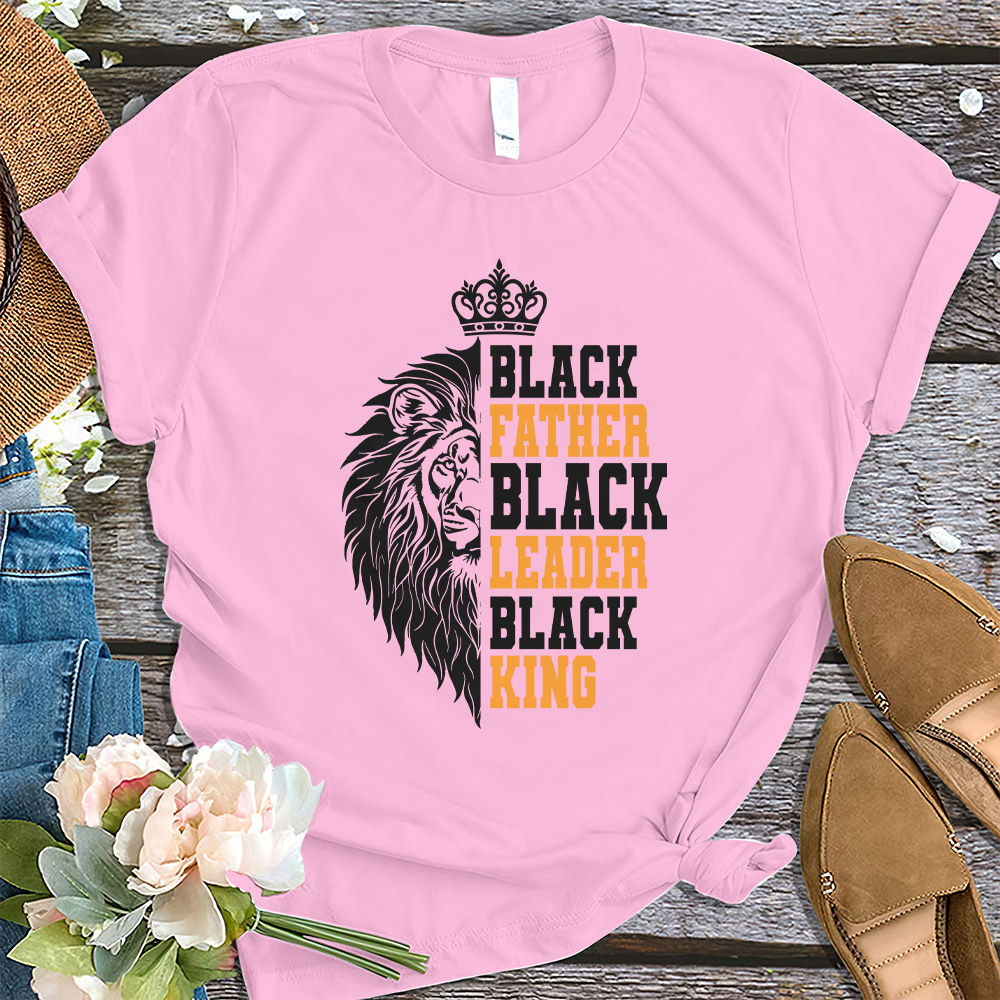 Father's Day - Black Father Black Leader Black King Shirt 29421_1