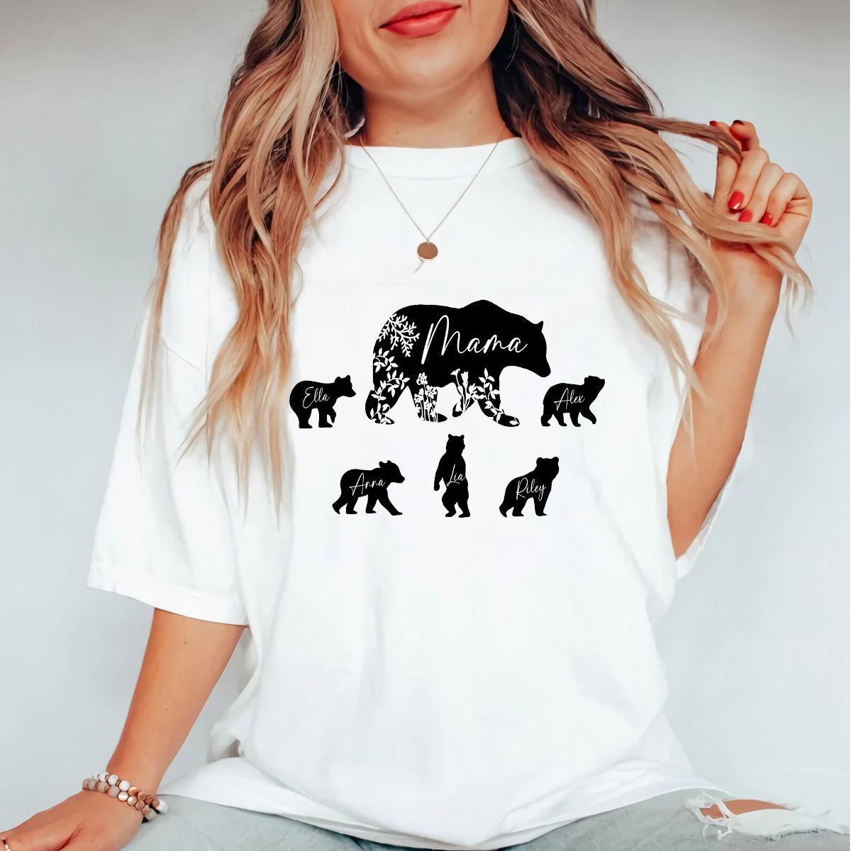 Mama Bear Shirt Gift For Mom To Be Tshirt Mommy Mother Bear Custom T-shirt