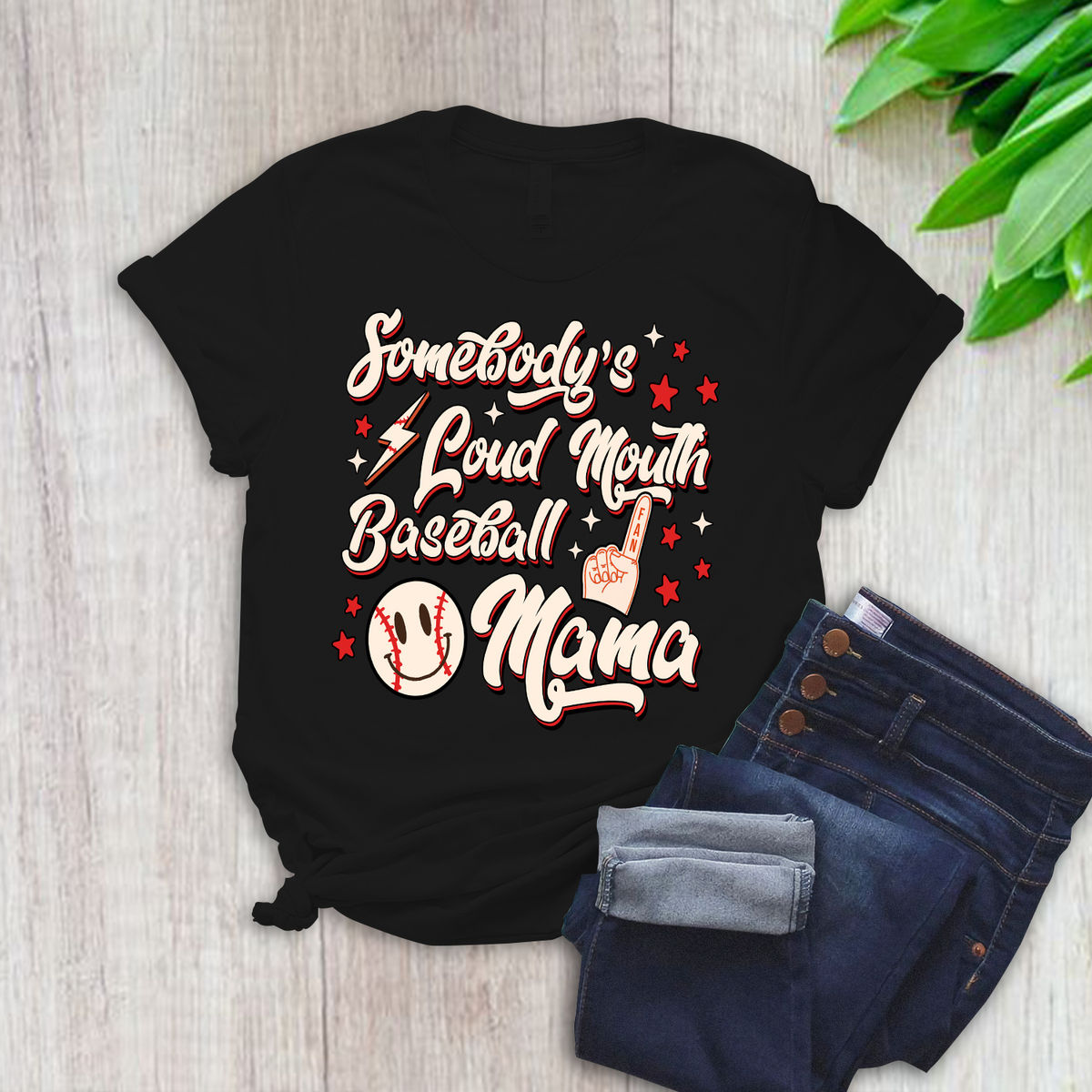 Cute Baseball Mom Shirts Somebody'S Loud Mouth Mama Tee Shirt