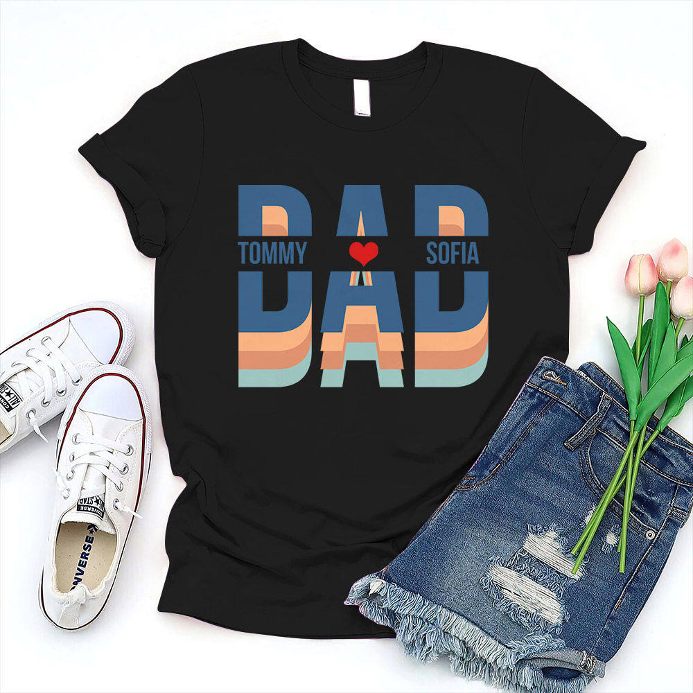 Father's day - Custom Dad Shirt, Dad Shirt With Kids Names, Father's Day Gift, New Dad Shirt, New Dad Gift, Personalized Dad Shirt, Custom Kids Names Shirt 29542_1