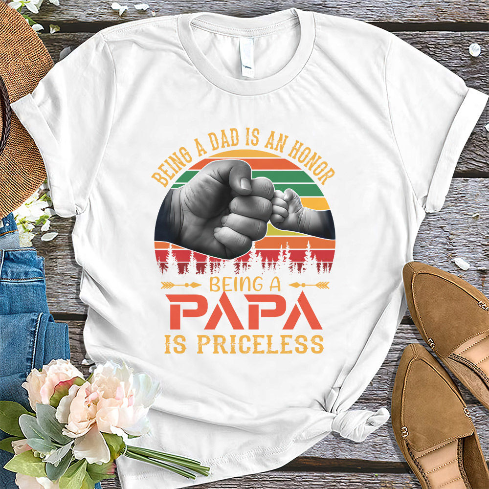 Personalized Dad Raised Fist Bump T-Shirt, Fathers Day Gift